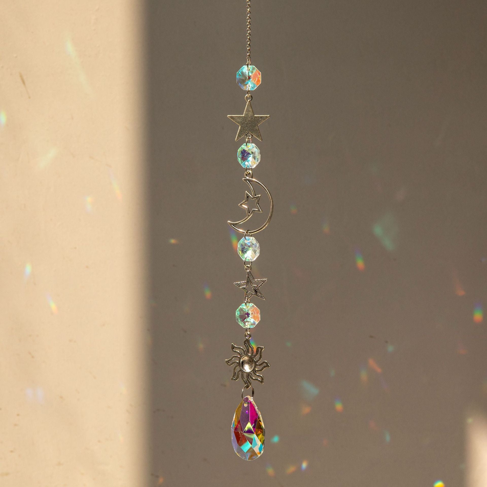 Wholesale Silver Planet Galaxy Sun Moon Star Crystal Sun Catcher Pendant